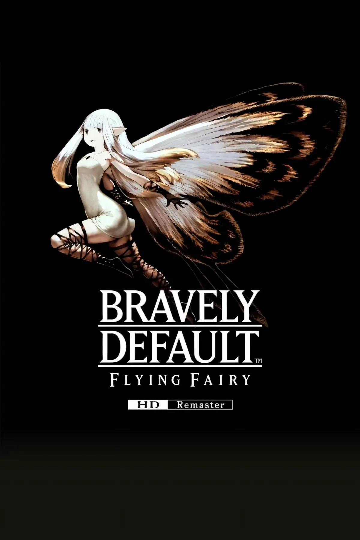 Ảnh bìa Bravely Default Flying Fairy HD Remaster, nổi bật các nhân vật chính.