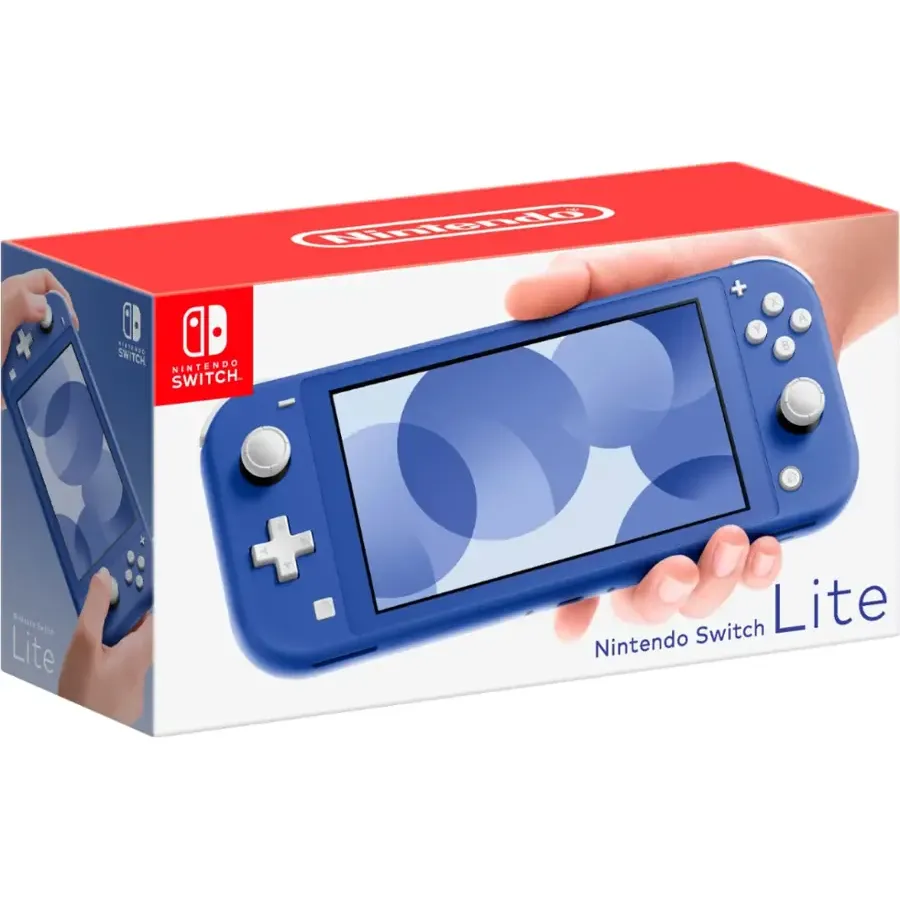 Ảnh cận cảnh máy chơi game Nintendo Switch Lite hiển thị màn hình và các nút điều khiển tích hợp.
