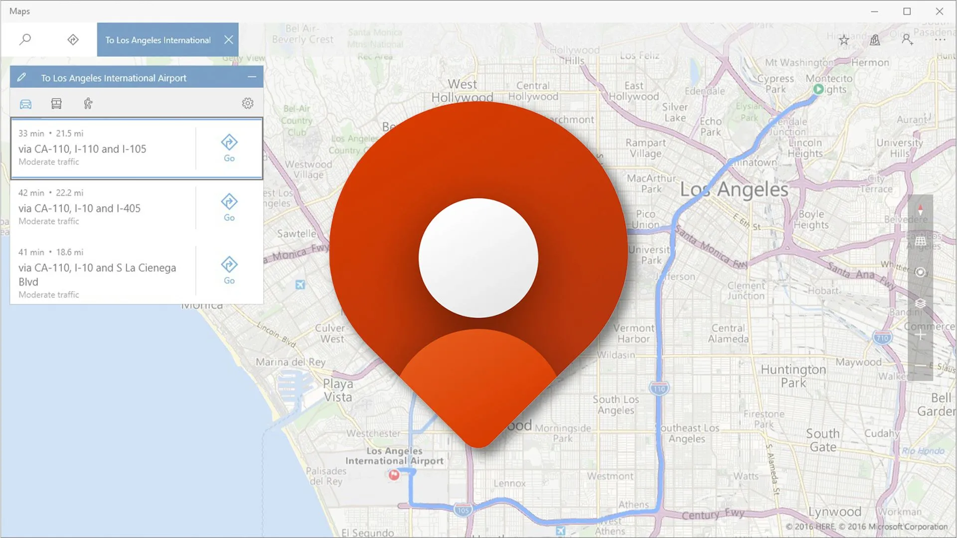 Bản đồ trên giao diện Windows Maps