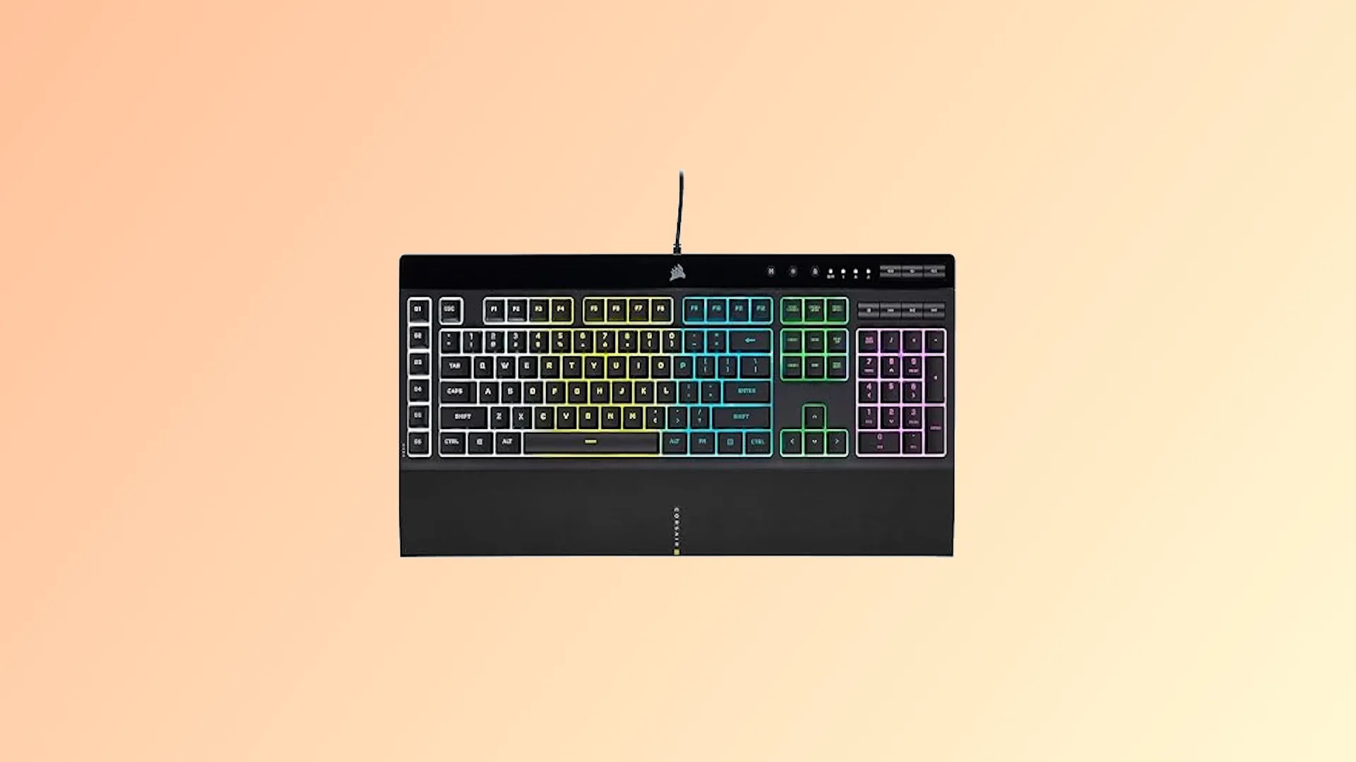 Bàn phím gaming màng Corsair K55 RGB PRO giá rẻ, chống bụi và nước, có phím macro.