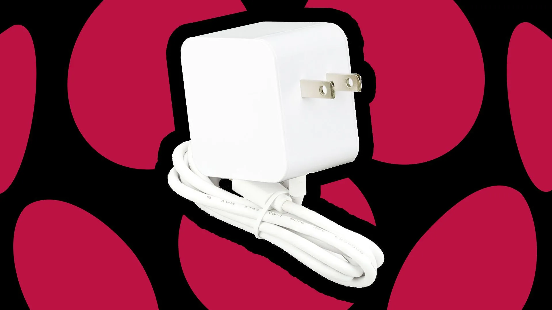 Bộ sạc USB-C 45W của Raspberry Pi màu trắng