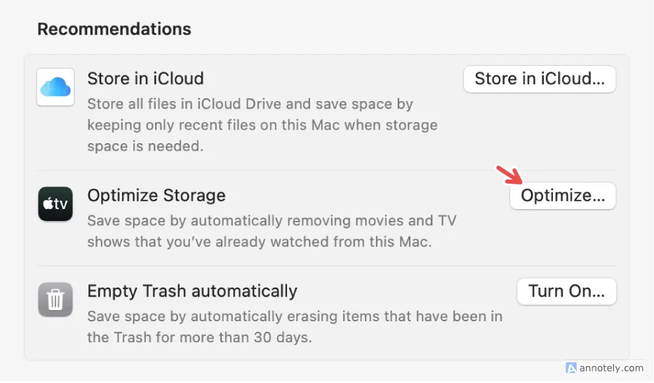 Cài đặt tối ưu hóa bộ nhớ lưu trữ trên hệ điều hành macOS