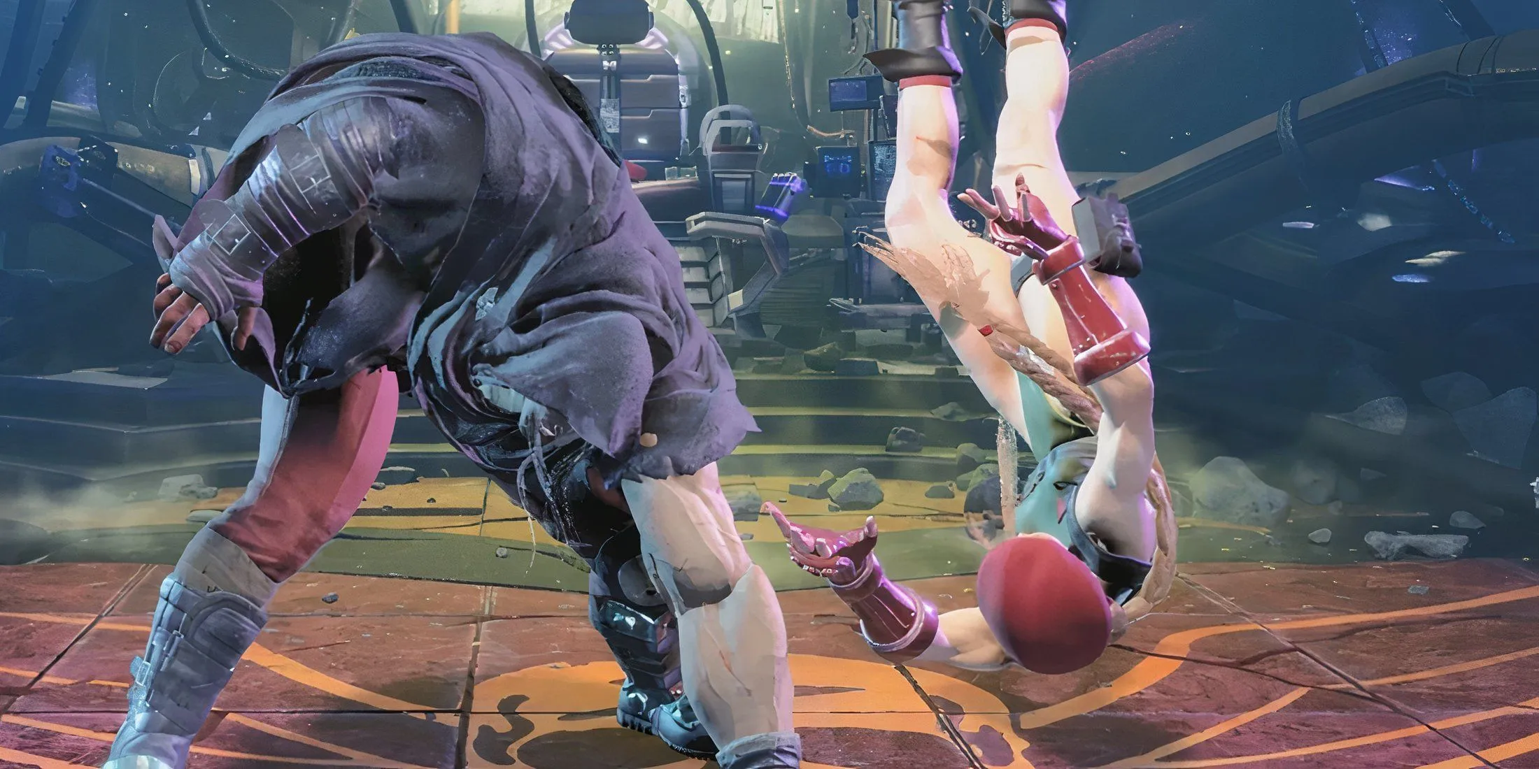 Cảnh chiến đấu trong Street Fighter 6 với hai nhân vật đang đối đầu.