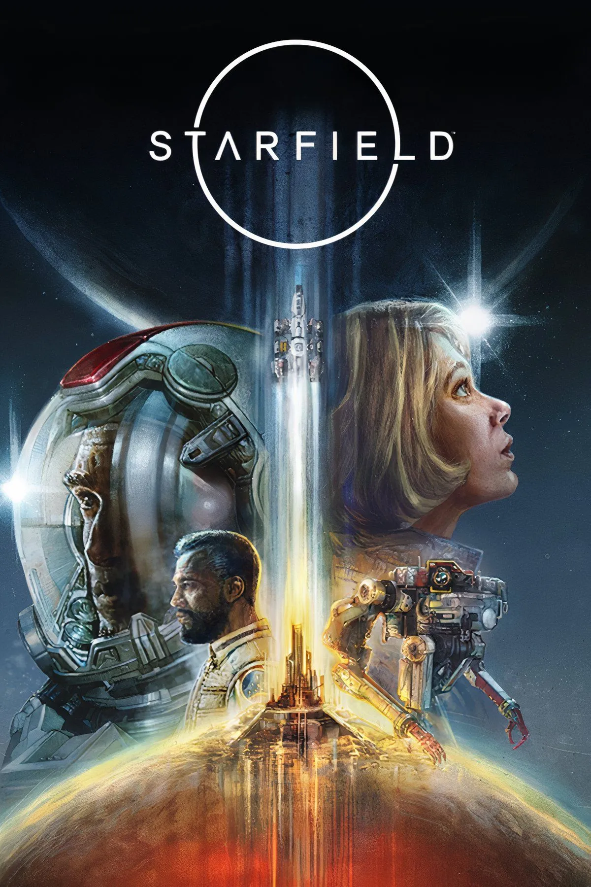 Cảnh một phi hành gia khám phá môi trường ngoài hành tinh rộng lớn trong Starfield.