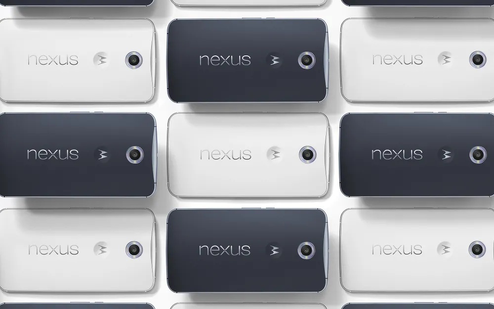 Điện thoại Nexus 6 cỡ lớn với logo Google ở mặt lưng