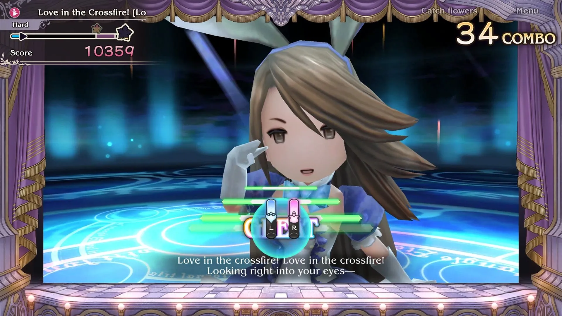 Giao diện menu quản lý nhân vật và trang bị trong Bravely Default.
