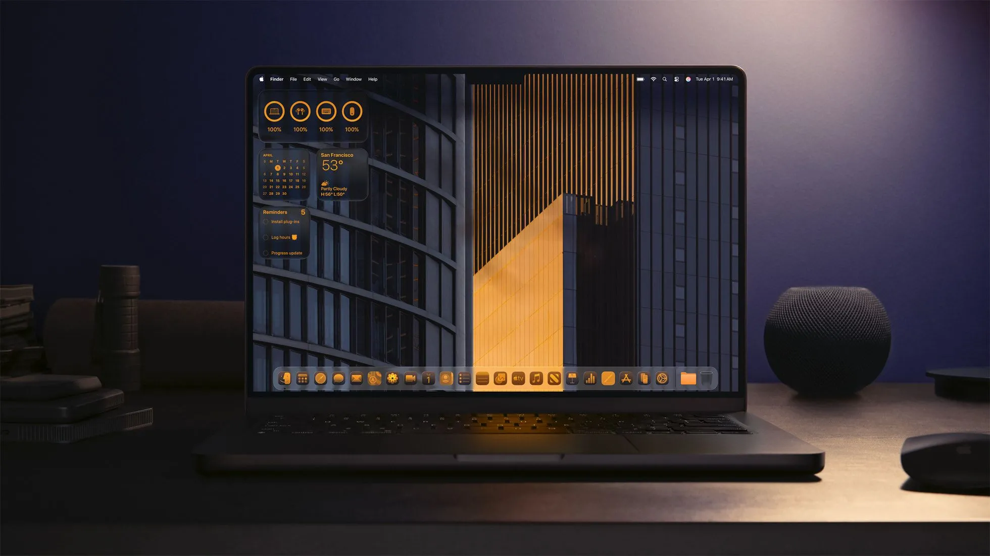 Hiệu ứng Liquid Glass trên giao diện macOS Tahoe.