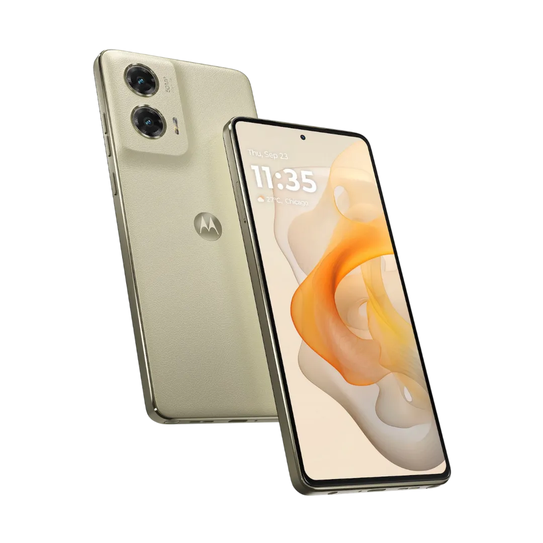 Hình ảnh điện thoại Moto G Stylus 5G (2024) màu nâu, góc nhìn trực diện, thể hiện thiết kế tinh tế và màn hình lớn, là lựa chọn nổi bật cho điện thoại Android giá rẻ kèm bút stylus.