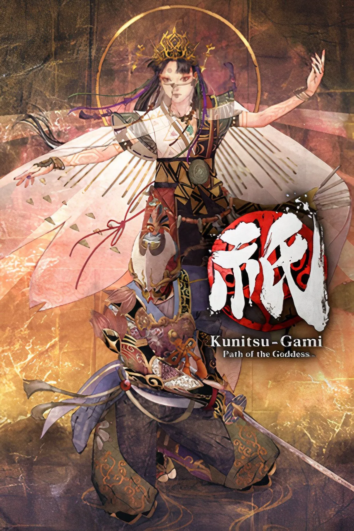Hình ảnh tổng hợp từ Kunitsu-gami: Path of the Goddess, thể hiện nhân vật chiến đấu và môi trường phong phú.