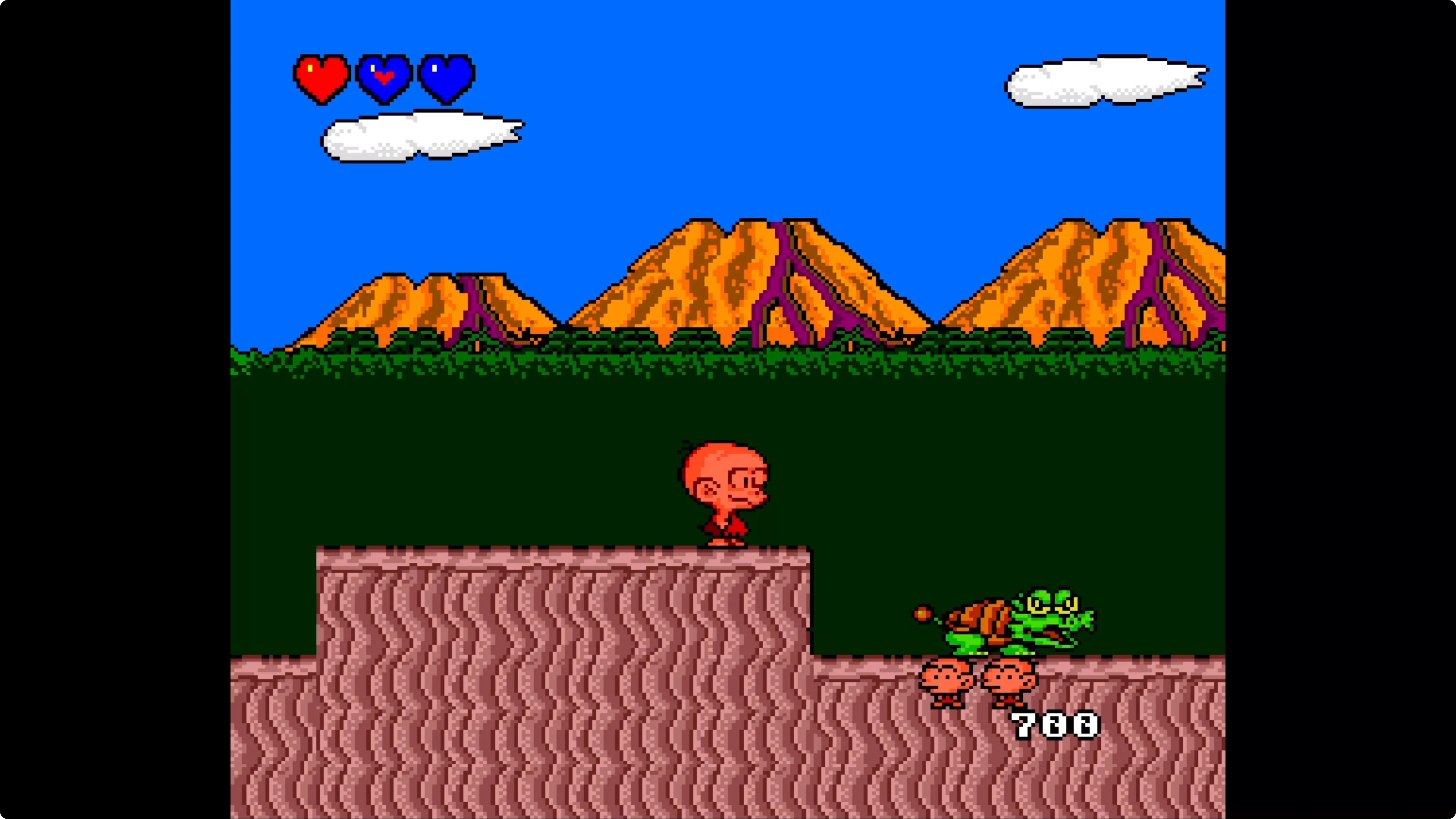 Hình ảnh trò chơi Bonk's Adventure đang chạy trên Apple TV