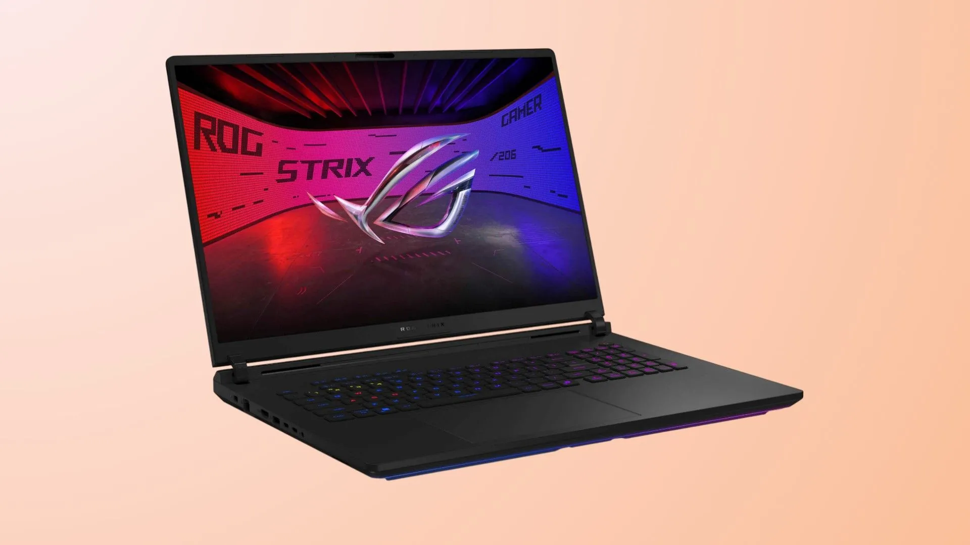 Laptop gaming ASUS ROG Strix SCAR 18 (2025) với bàn phím RGB và màn hình lớn