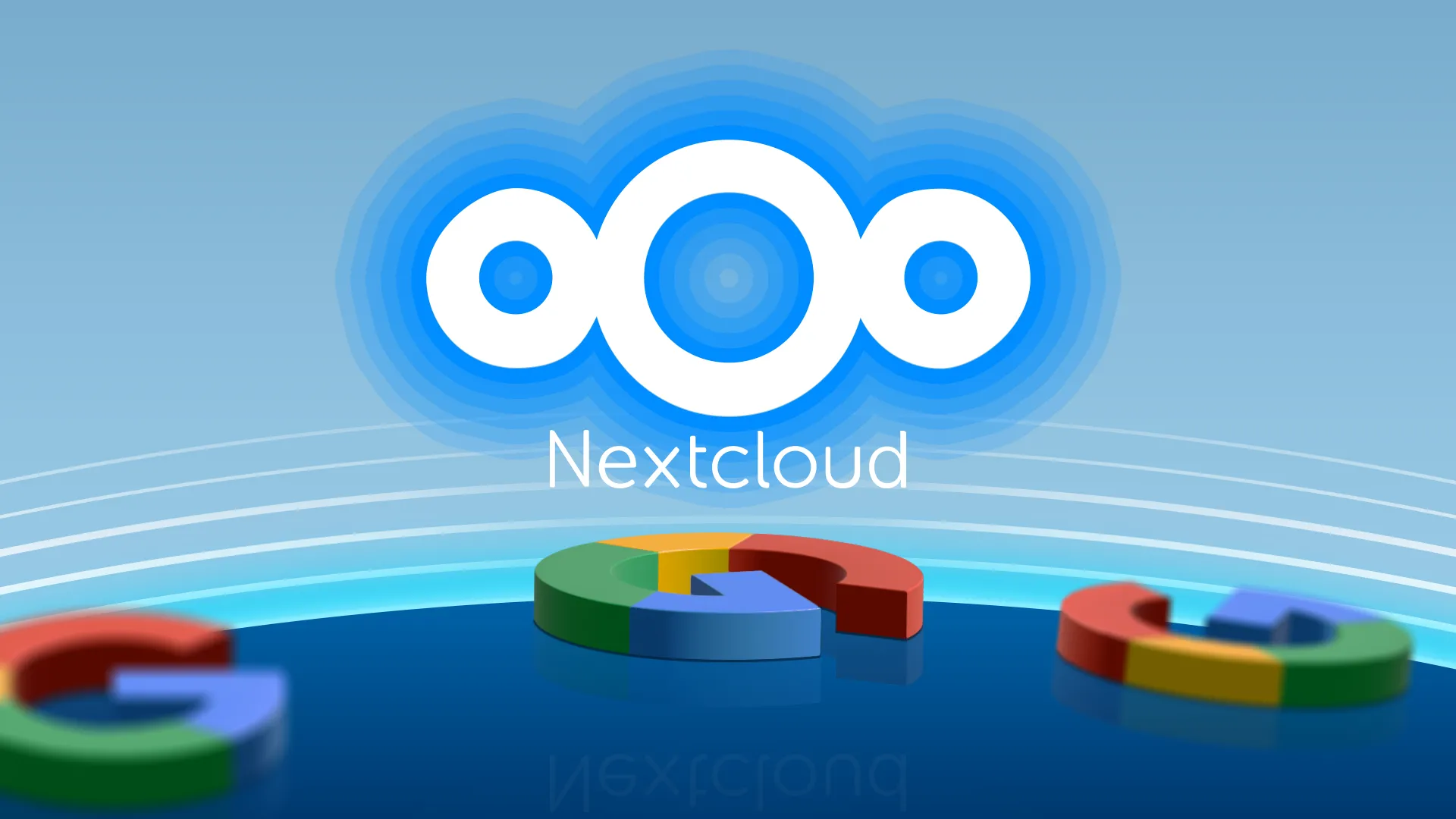 Logo Nextcloud trên nền nhà, biểu tượng cho giải pháp đám mây cá nhân thay thế các dịch vụ truyền thống.