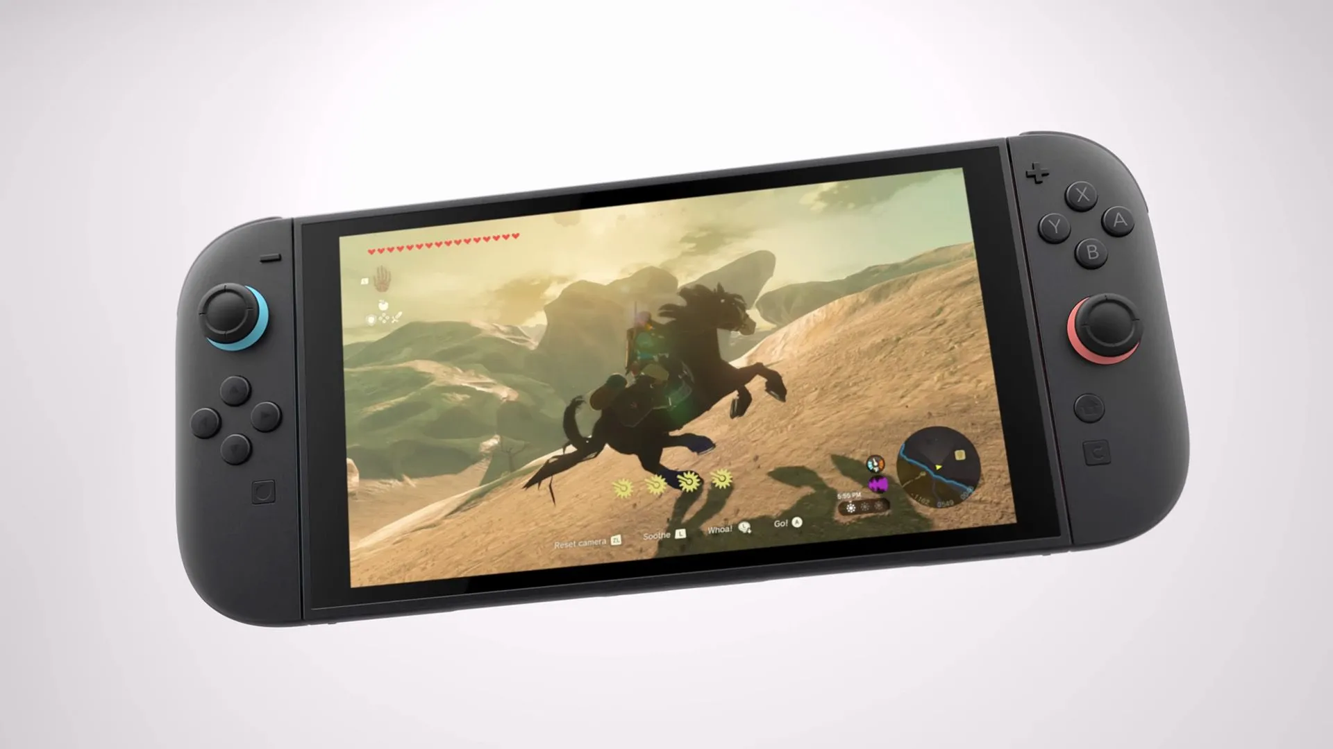 Màn hình Nintendo Switch 2 hiển thị trò chơi The Legend of Zelda