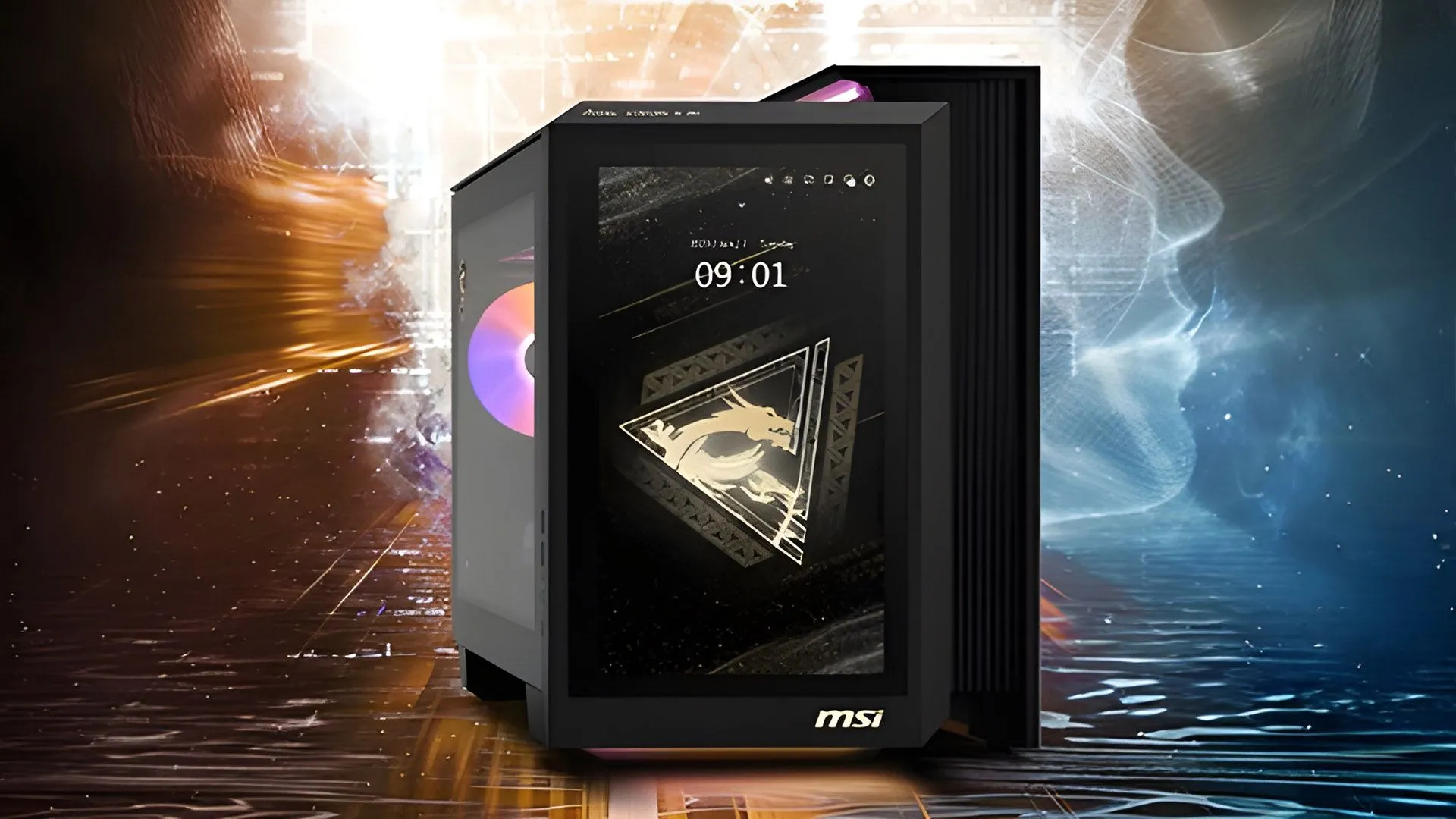 Máy tính chơi game MSI với màn hình cảm ứng lớn tích hợp ngay trên vỏ case