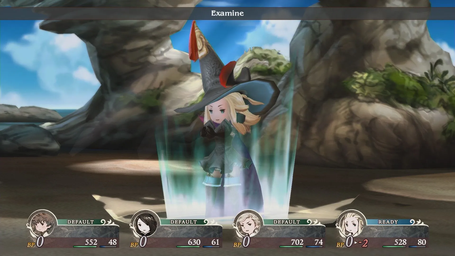 Một trận đấu boss đầy kịch tính trong Bravely Default với hiệu ứng đẹp mắt.