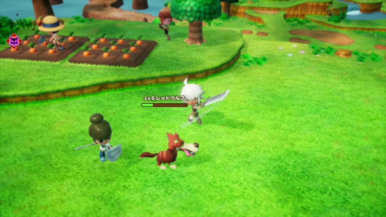 Nhân vật đang tương tác với môi trường và các NPC trong Fantasy Life i.