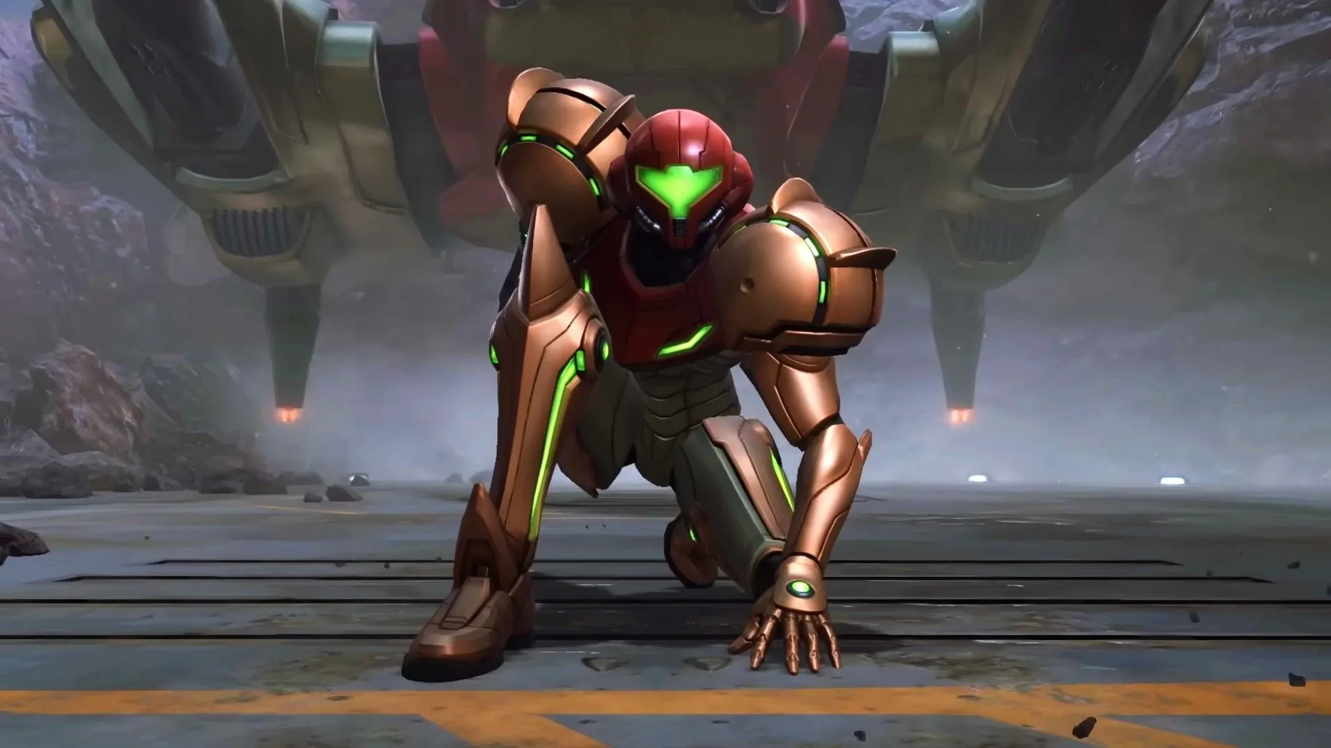 Nhân vật Samus Aran trong hình ảnh quảng bá Metroid Prime 4 Beyond, xác nhận game sẽ phát hành trên Nintendo Switch.