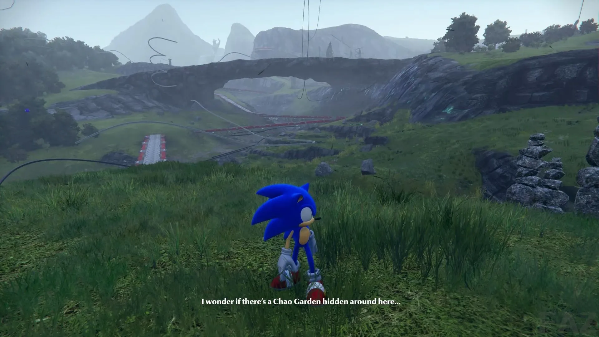 Nhân vật Sonic the Hedgehog đang đề cập đến khu vườn Chao trong tựa game Sonic Frontiers, gợi mở khả năng trở lại của tính năng này.