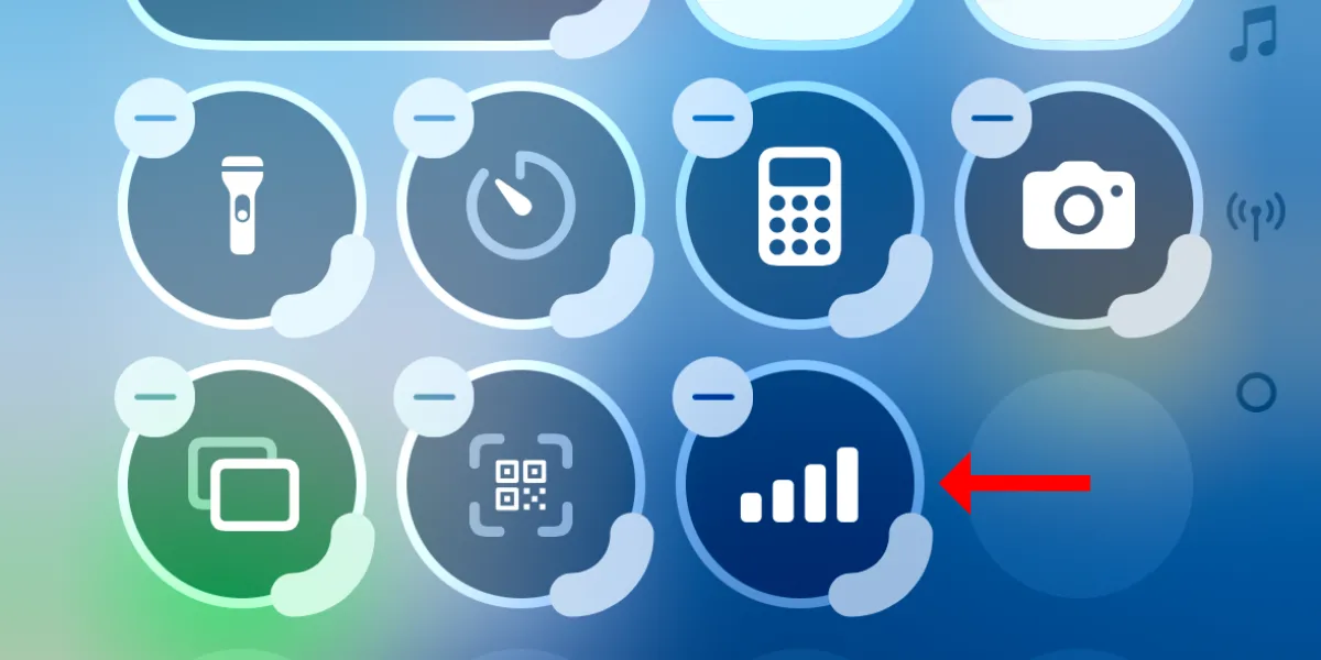 Nút Dữ liệu di động được thêm vào Control Center iOS 18