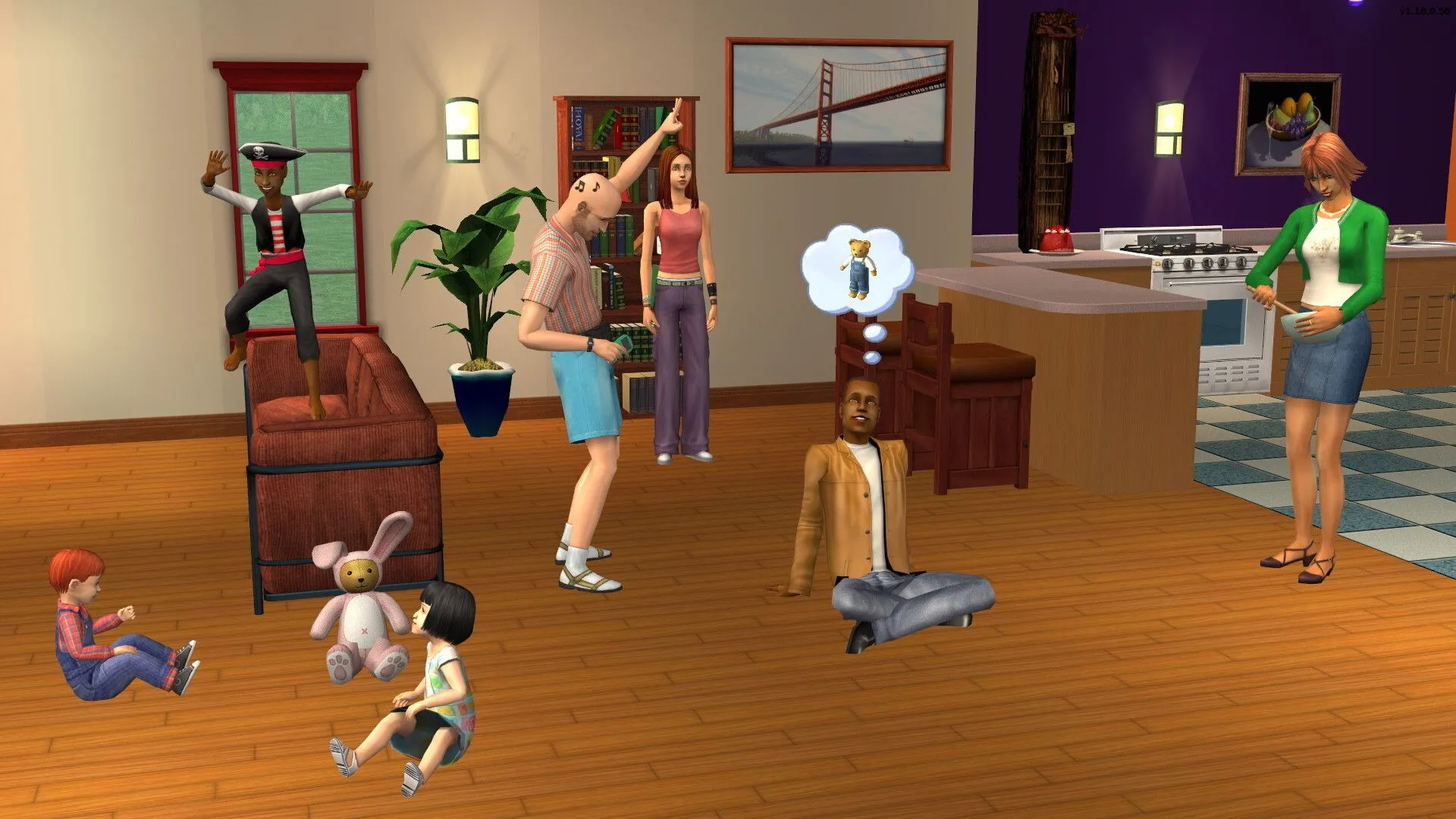 [The Sims 2] Hình ảnh quảng bá từ The Sims 2, thể hiện đồ họa và phong cách nghệ thuật của game mô phỏng đời sống.