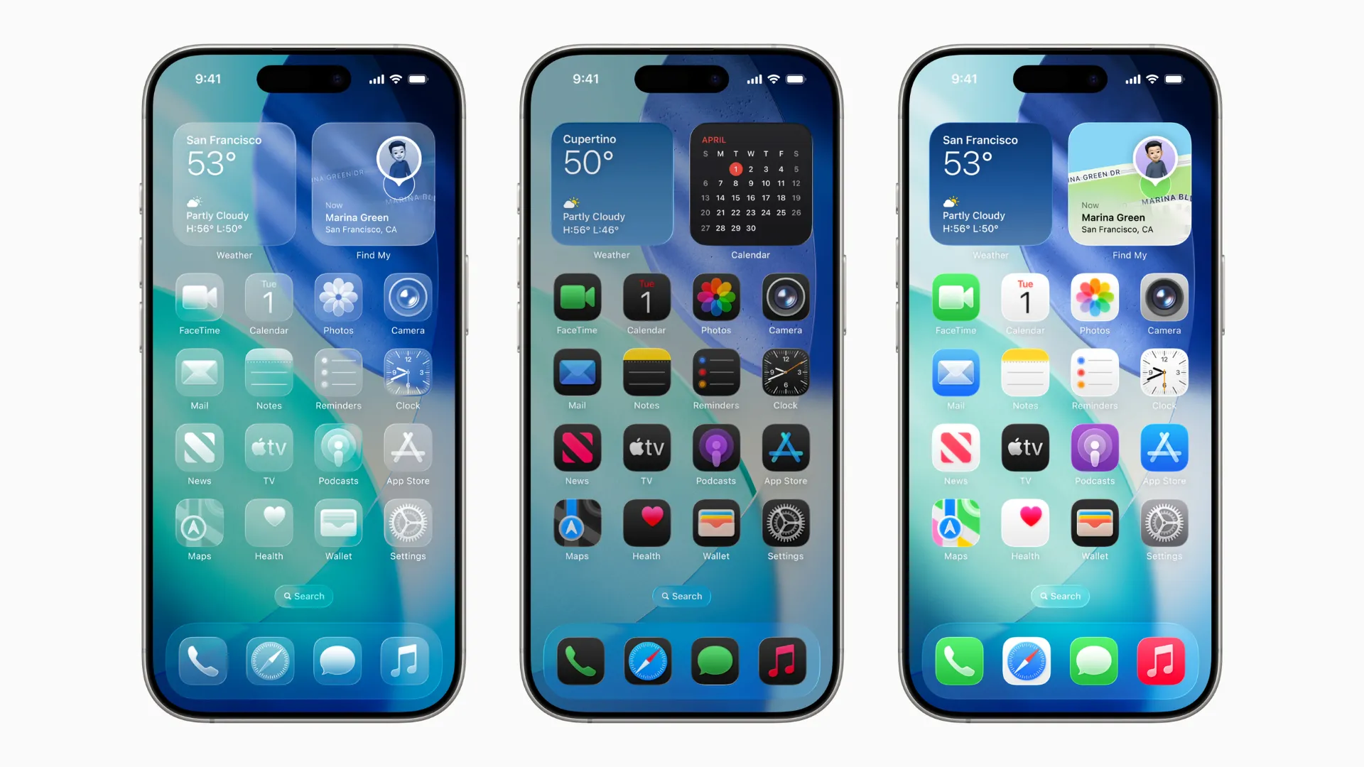 Thiết kế giao diện Liquid Glass trên iOS 26 với các lớp trong suốt và hiệu ứng khúc xạ.