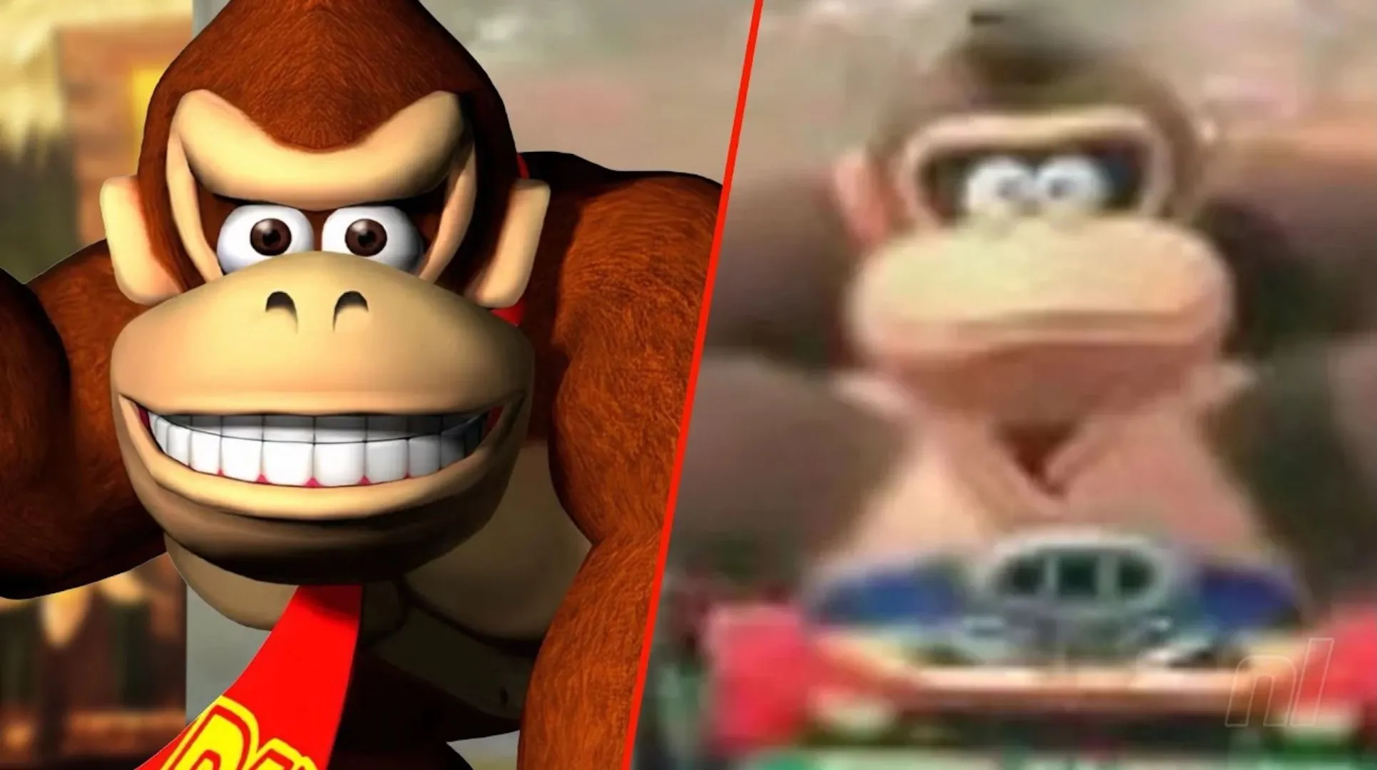 Thiết kế mới và cũ của nhân vật Donkey Kong, thể hiện sự phát triển của biểu tượng này