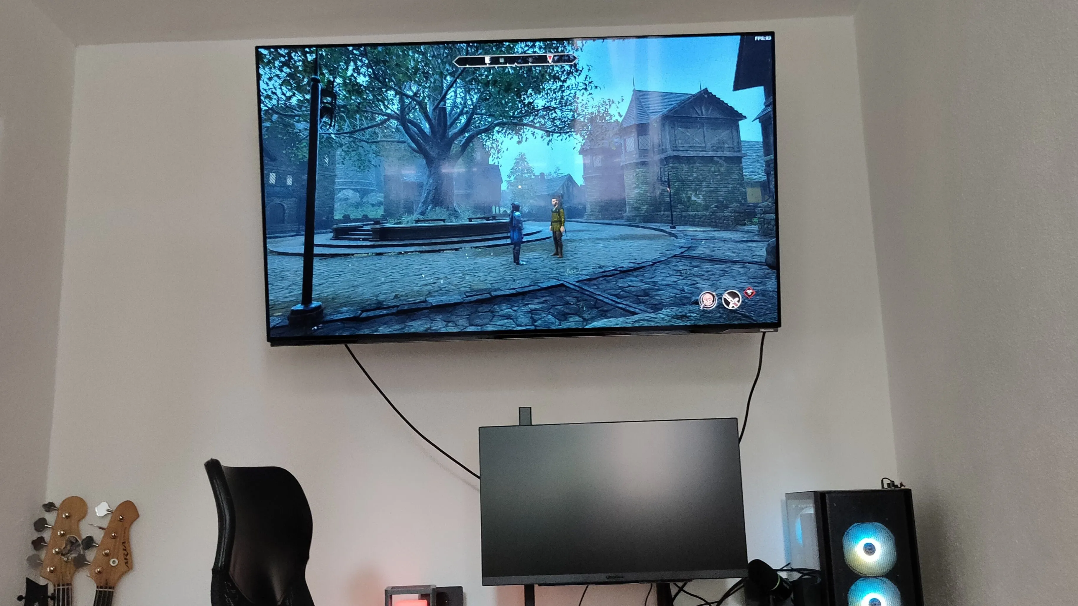 TV OLED Hisense 55A85K 55 inch 4K 120Hz kết nối với PC gaming đang chơi The Elder Scrolls IV: Oblivion Remastered