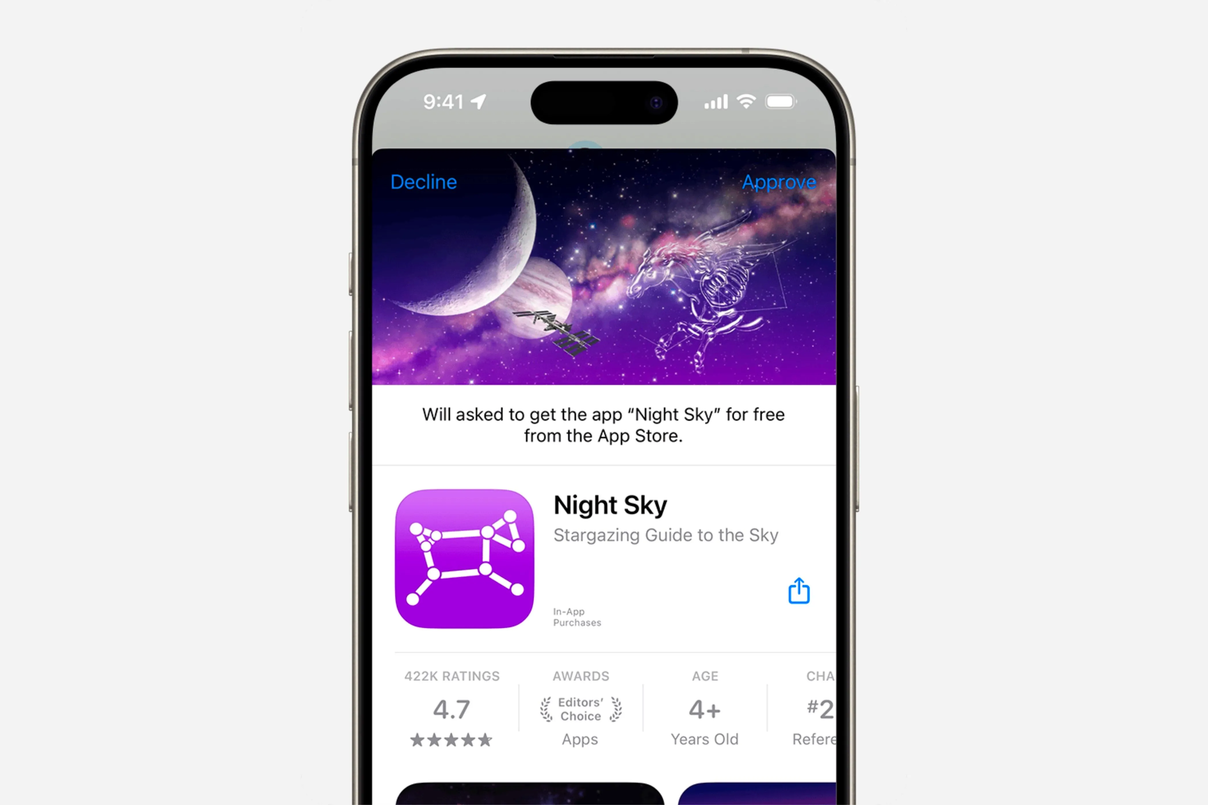An iPhone showcasing the options a parent or guardian has to approve or deny a child