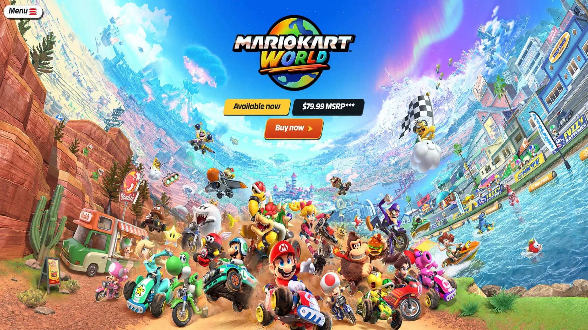 Ảnh chụp màn hình game Mario Kart World cùng mức giá 80 USD, minh chứng cho chính sách giá game mới của Nintendo gây tranh cãi