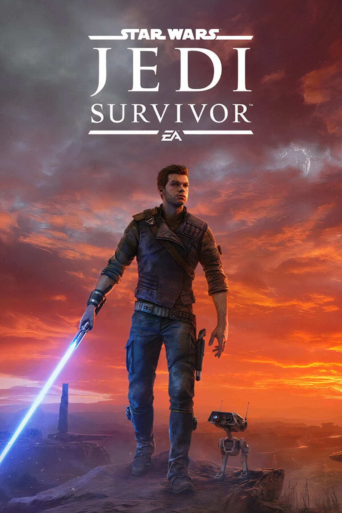 Cal Kestis từ Star Wars Jedi Survivor sử dụng kiếm ánh sáng đối mặt với kẻ thù