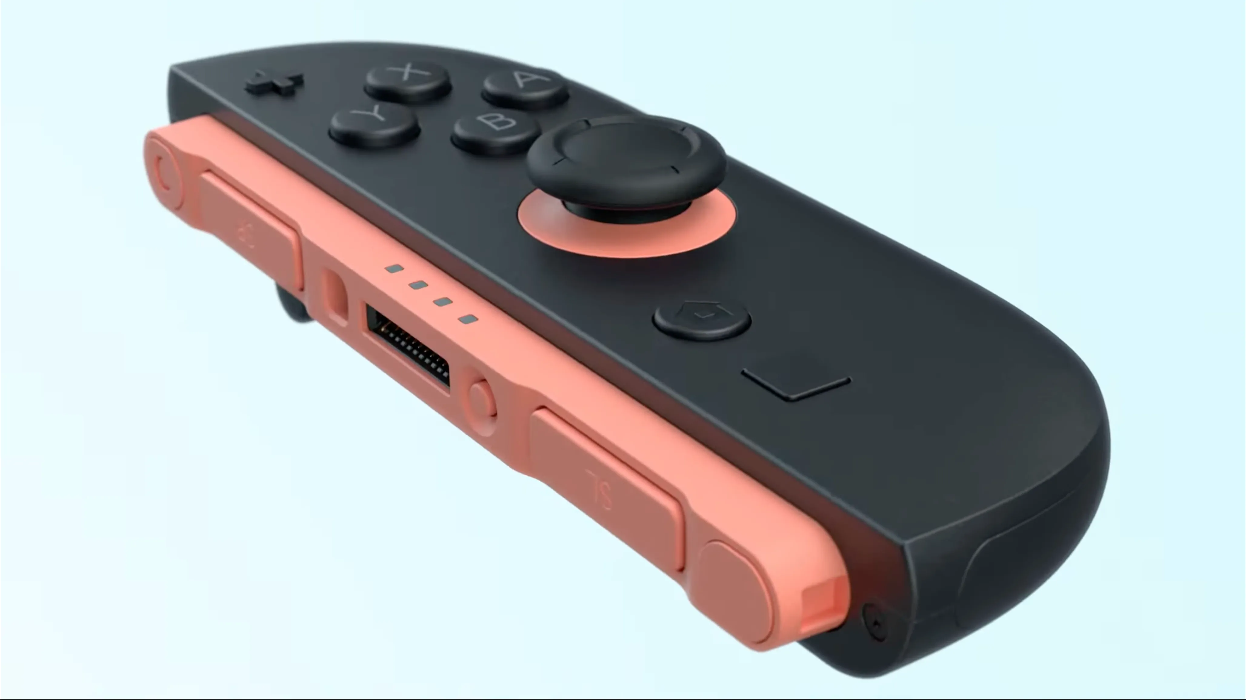 Cận cảnh tay cầm Joy-Con mới của Nintendo Switch 2 với kích thước lớn hơn và các nút bấm quen thuộc.