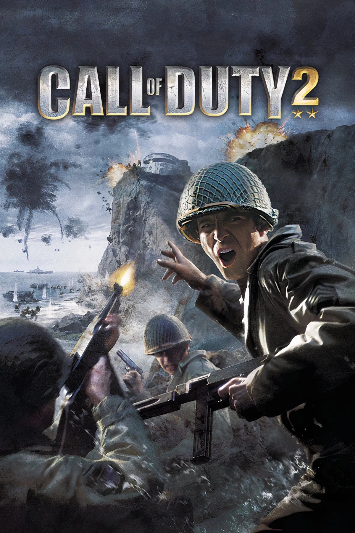 Cảnh chiến tranh Thế chiến II trong Call of Duty 2, game FPS được nhiều người yêu thích.