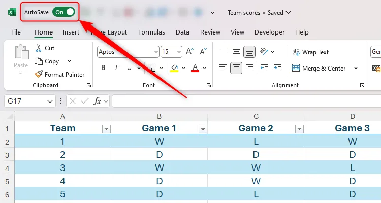 Chế độ Tự động lưu (AutoSave) đang bật trong một tệp Excel, đảm bảo dữ liệu luôn được lưu trữ mới nhất.