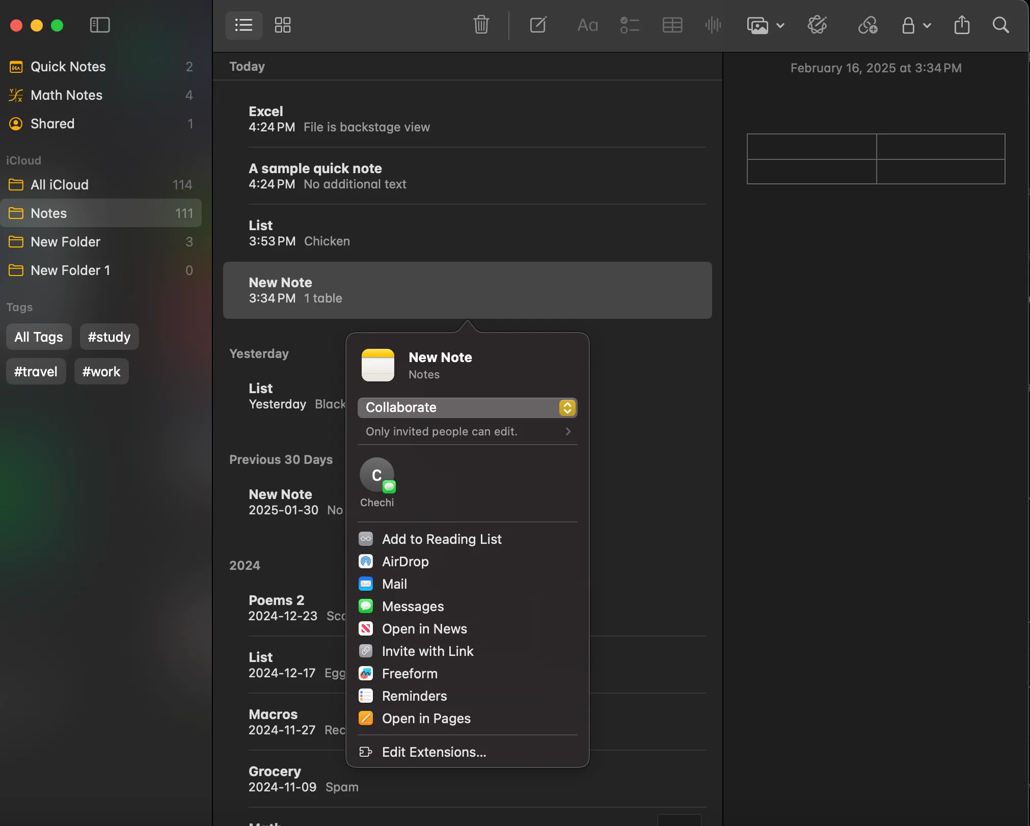 Chia sẻ ghi chú trong Apple Notes với tùy chọn mời người cộng tác và quản lý quyền truy cập