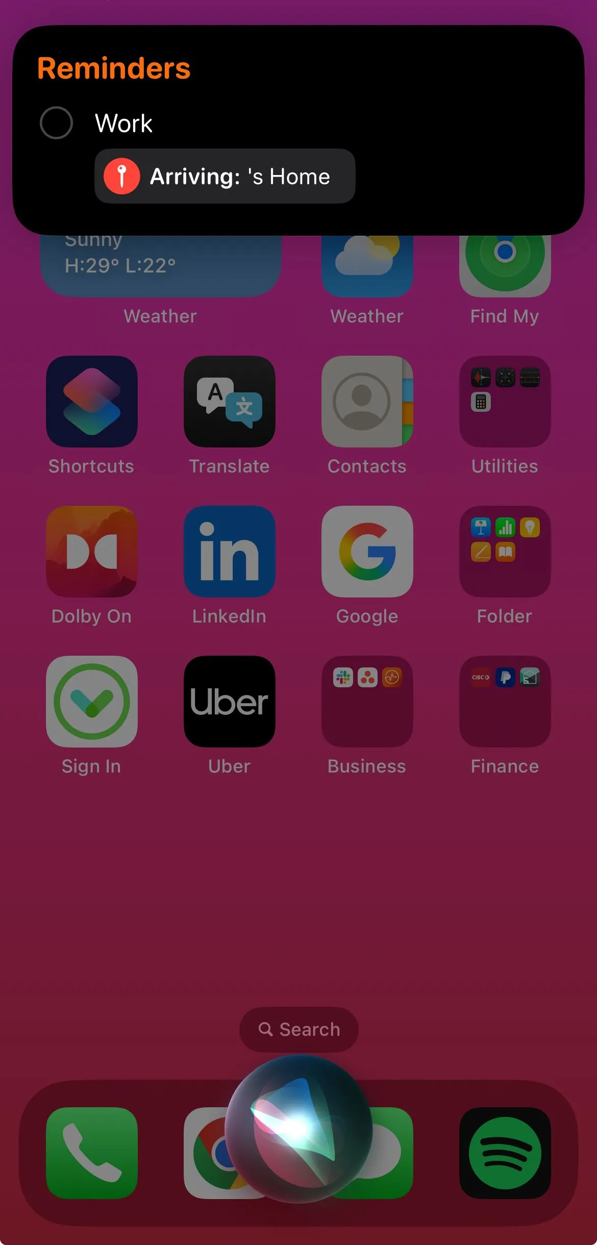Đặt lời nhắc theo địa điểm trên iPhone với Siri, hiển thị tùy chọn vị trí và thời gian