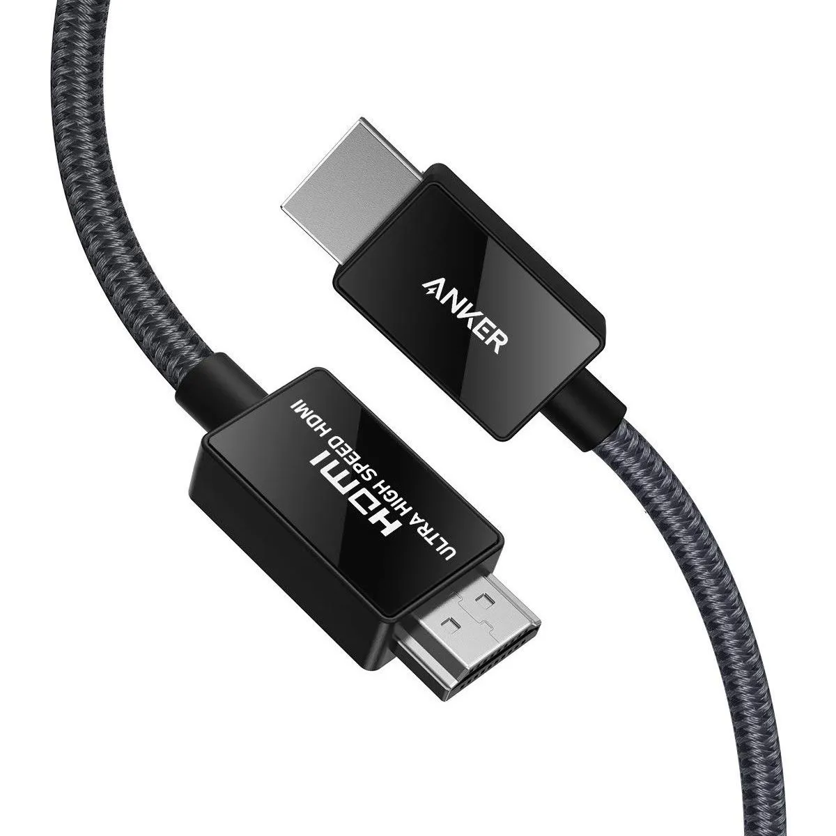 Dây cáp HDMI 2.1 tốc độ cao Anker Ultra High Speed A8743 màu đen, bền bỉ với vỏ bện nylon, đảm bảo truyền tải tín hiệu chất lượng.