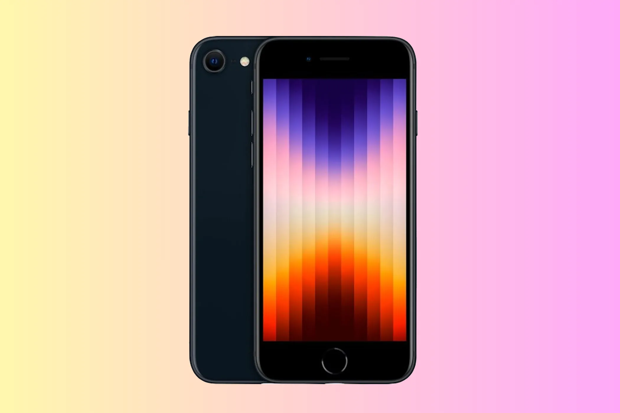 Điện thoại Apple iPhone SE (2022) màu đỏ, minh họa màn hình LCD và nút Home vật lý.