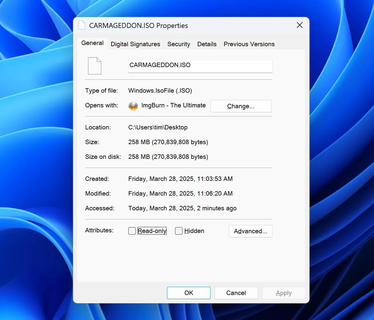 File ISO đã được tạo thành công trên Windows 11