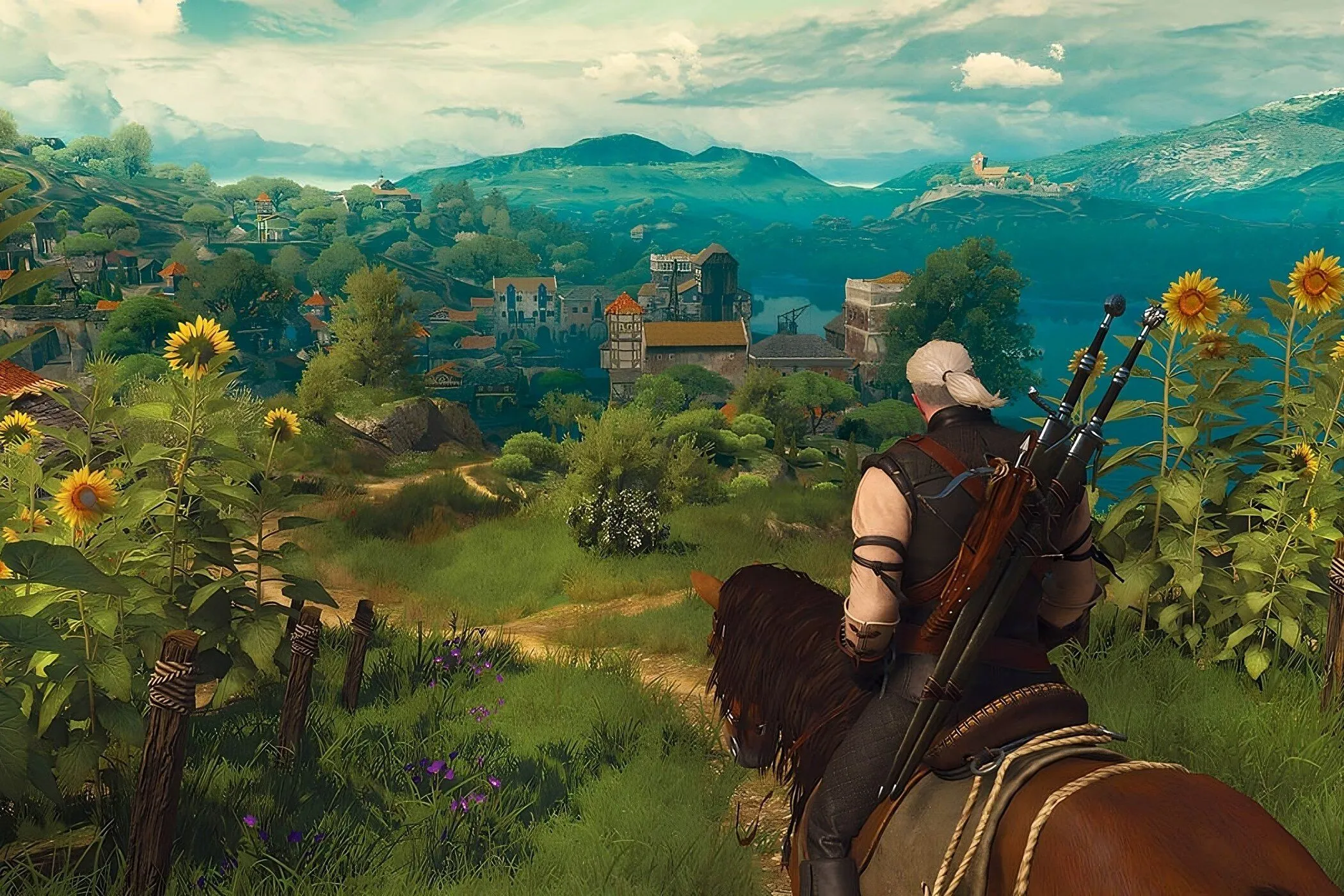 Geralt xứ Rivia trong tựa game The Witcher 3: Wild Hunt, một ví dụ điển hình về game nhập vai với giá trị chơi lại cao