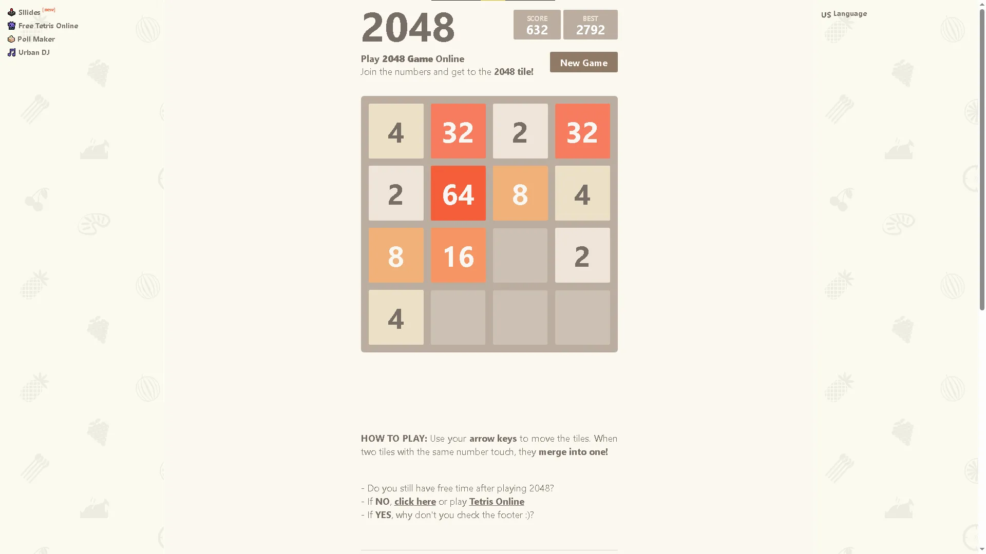 Ghép các ô số để đạt điểm cao trong game 2048.