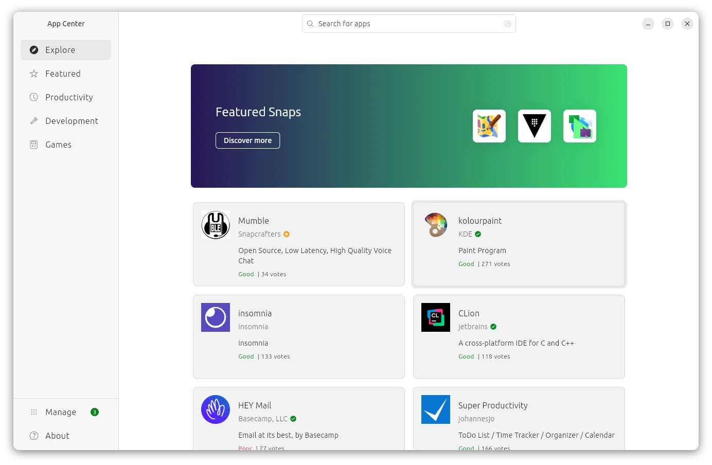 Giao diện Ubuntu Software Center (Cửa hàng ứng dụng Ubuntu) giúp cài đặt phần mềm dễ dàng và an toàn