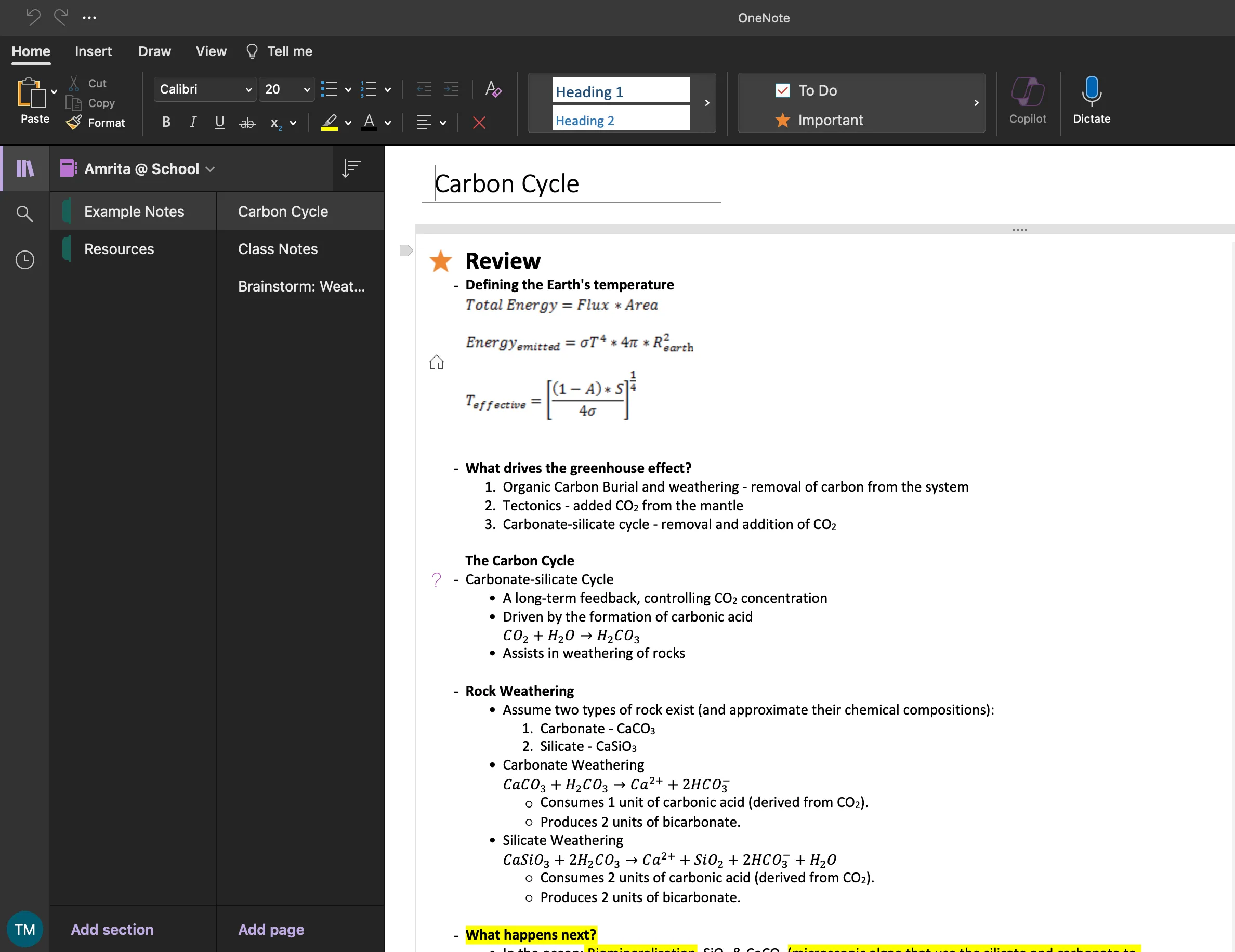 Giao diện ứng dụng Microsoft OneNote trên máy Mac với thanh công cụ Ribbon đa chức năng