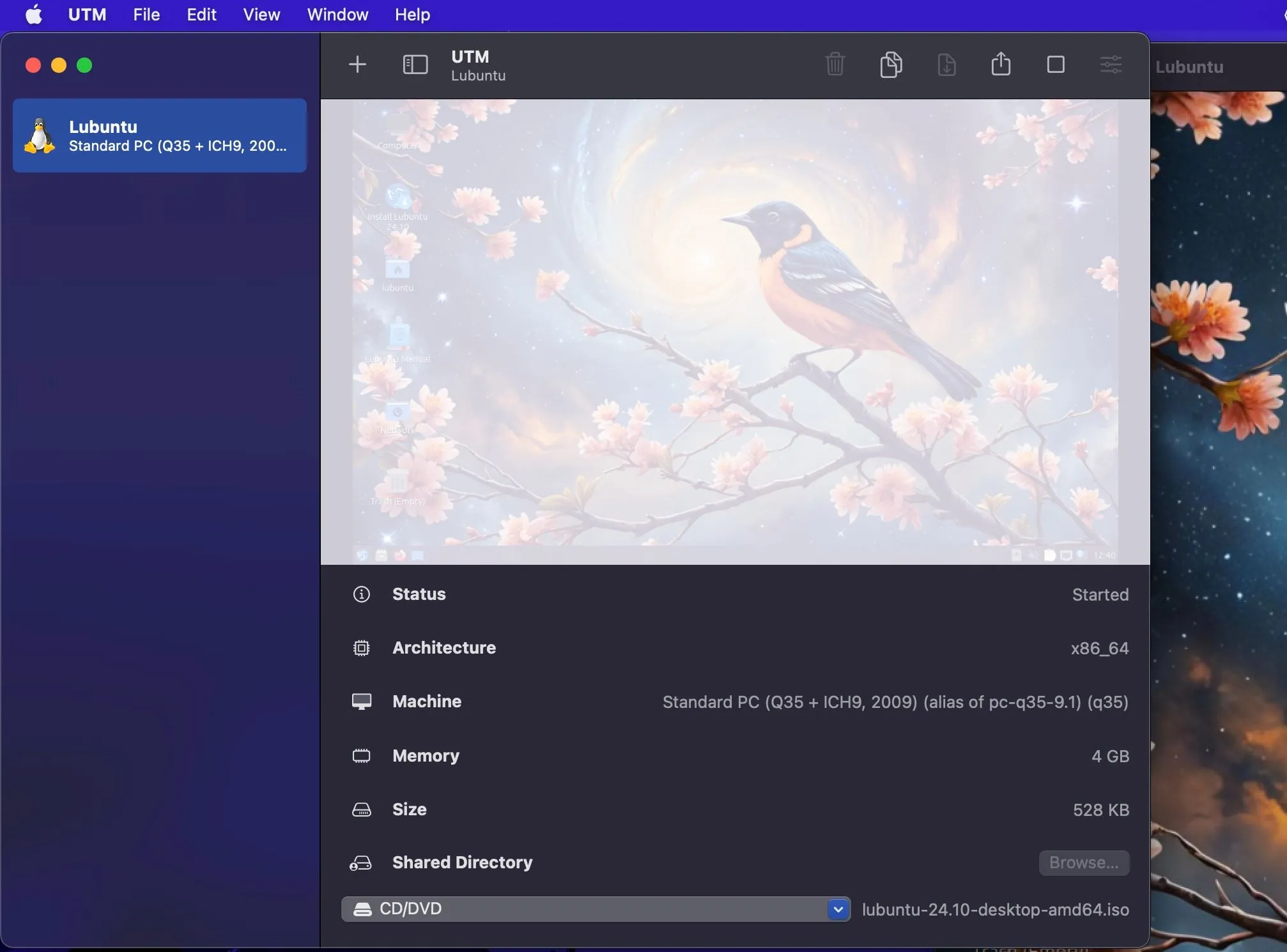 Giao diện UTM Manager với Lubuntu trên màn hình