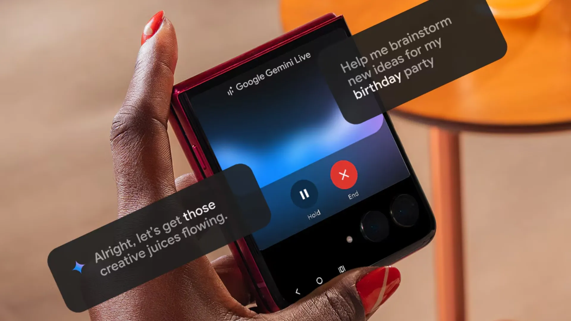 Google Gemini Live trên màn hình ngoài của Moto Razr Ultra