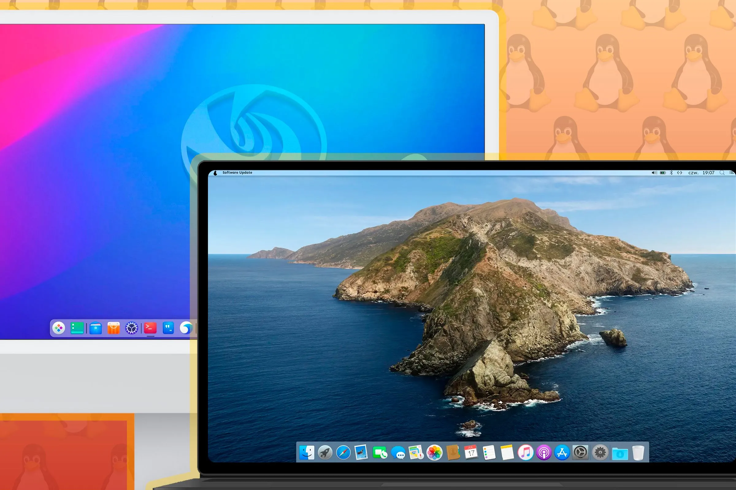 Hai giao diện bản phân phối Linux có thiết kế tương tự macOS, điển hình là Elementary OS
