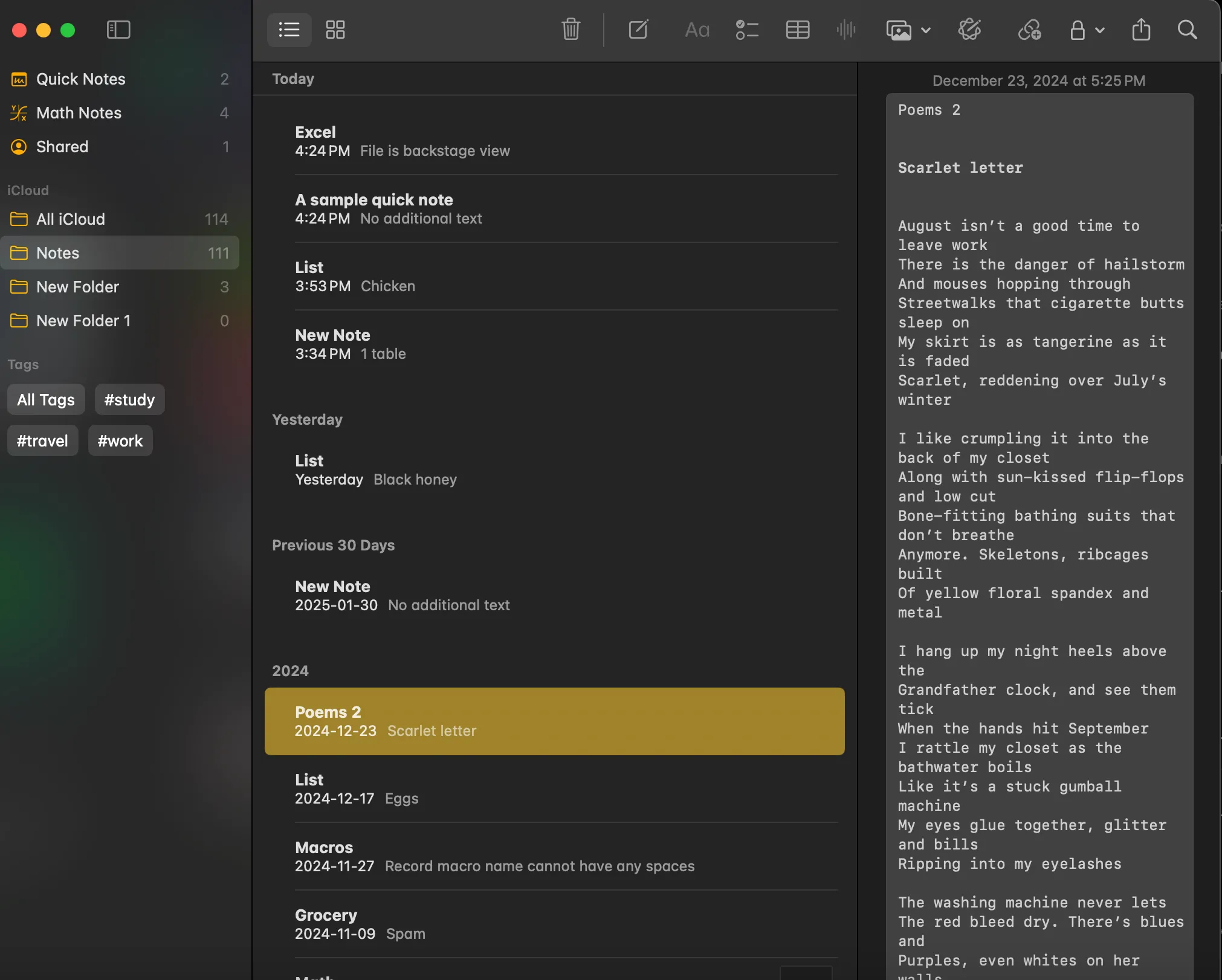 Hệ thống thư mục và tổ chức ghi chú trên Apple Notes