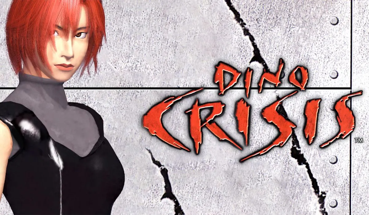 Hình ảnh nữ chính Regina từ game kinh dị hành động Dino Crisis, sẵn sàng đối mặt với khủng long.