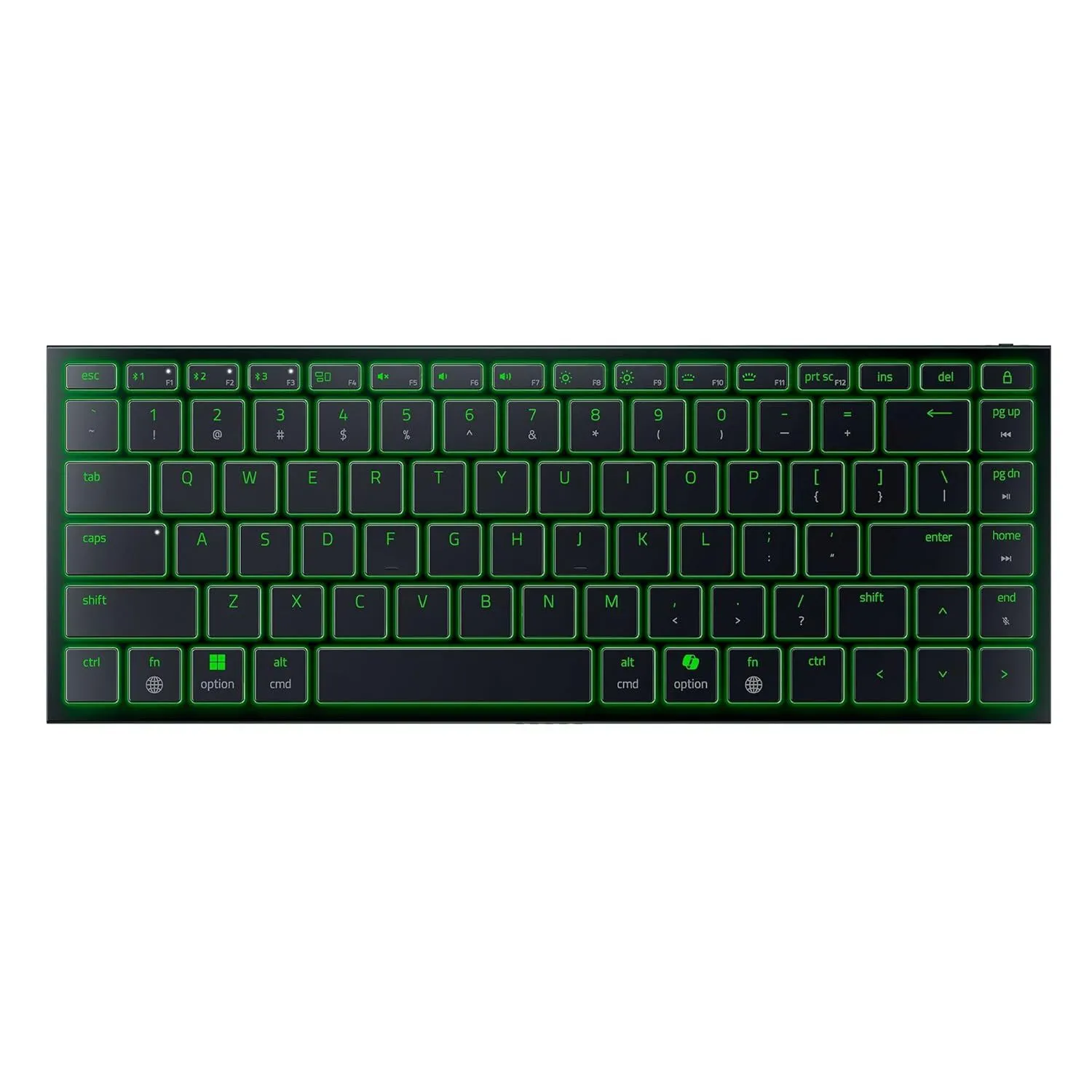 Hình ảnh sản phẩm bàn phím cơ không dây Razer Joro màu đen với đèn nền RGB