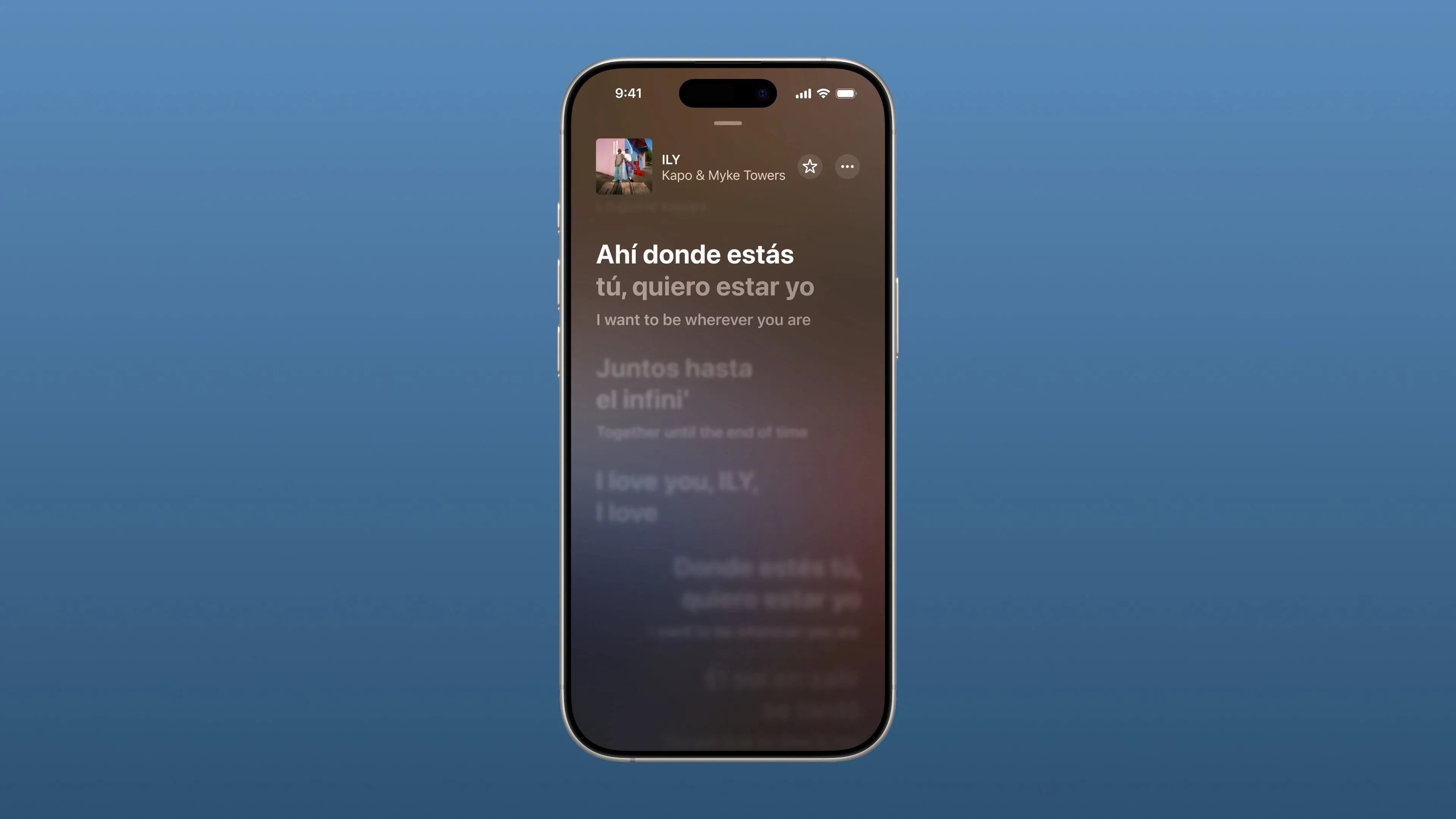 iPhone hiển thị tính năng dịch lời bài hát trong ứng dụng Âm nhạc của iOS 26, hỗ trợ người dùng hiểu rõ hơn nội dung âm nhạc.