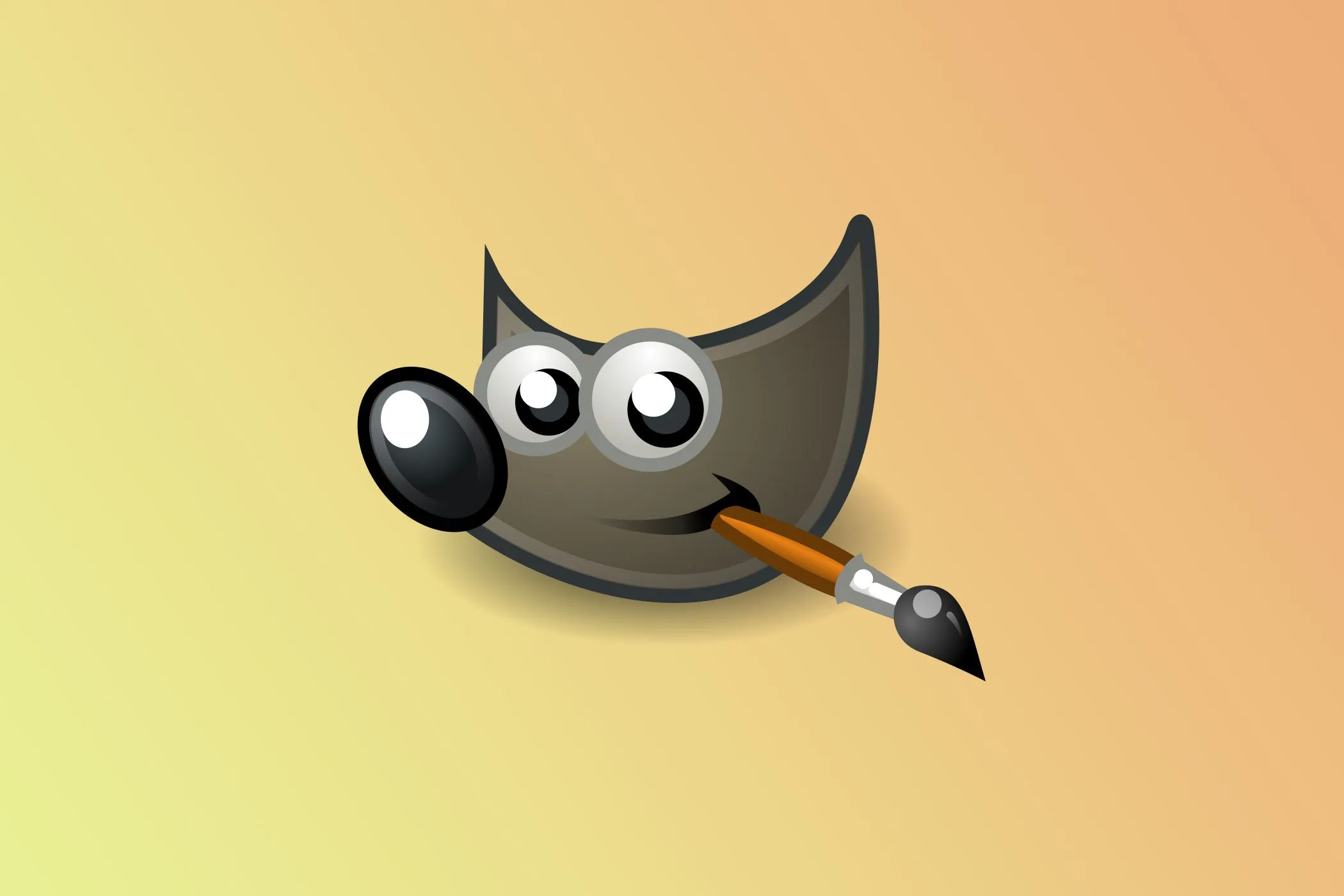 Logo GIMP màu tím và trắng nổi bật trên nền tối, biểu tượng của phần mềm chỉnh sửa ảnh mã nguồn mở